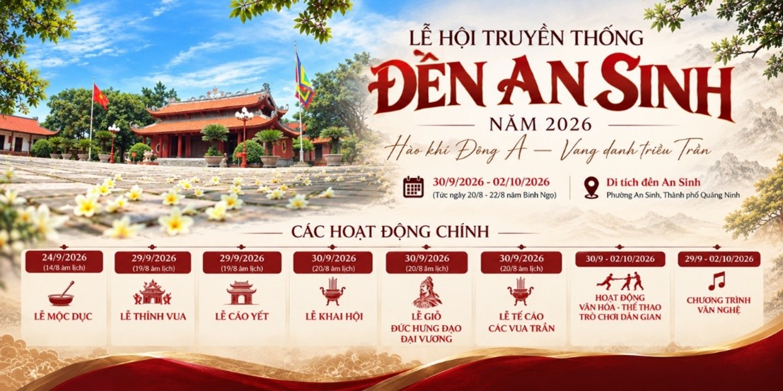 Lễ hội truyền thống đền An Sinh năm 2026